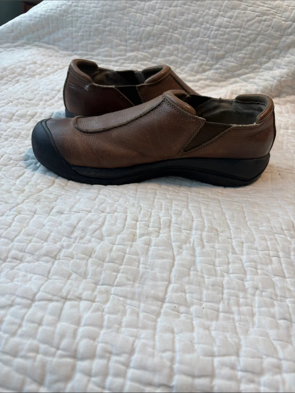 Keen Brown Leather Slip-On Casual Loafers